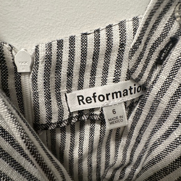 Reformation Gray Striped Midi Dress - Picture 3 of 3